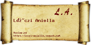 Lóczi Aniella névjegykártya